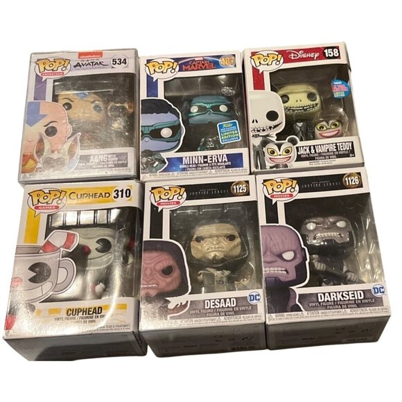 Funko Pop! - Desaad Minn-Erva Jack & Vampire Teddy Cuphead Aang w/ Momo Darkseid - Picture 1 of 8